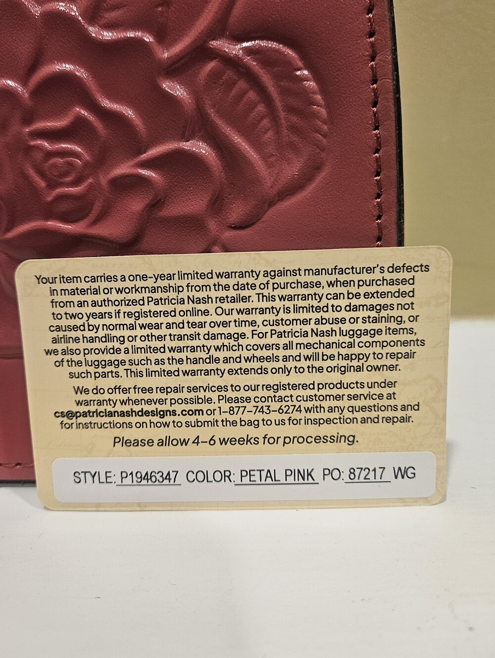 Patricia Nash Rose Tooled Crossbody Satchel - NWT - Picture 5 of 14